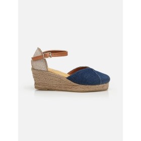 Resim Su Espadril Marsy Lacivert Kadın Dolgu Topuklu Espadril 