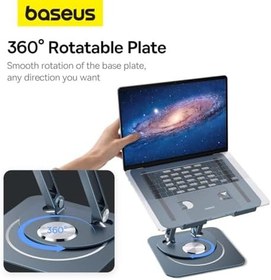 Resim Baseus Ayarlanabilir Dizüstü Bilgisayar Standı, 360 Derece Dönebilen Ayarlanabilir Dizüstü Bilgisayar Standı (Üç Katlı Versiyon) MacBook Air Pro, Dell XPS, HP vb. için Ergonomik Katlanabilir Stand 