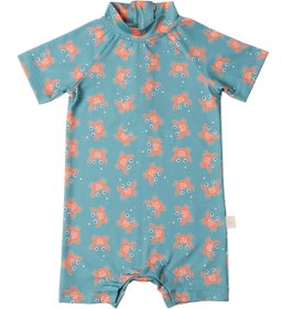Resim UV Korumalı Bebek Tek Parça Mayo-Crazy Crab - Mint / 0-6 Ay 