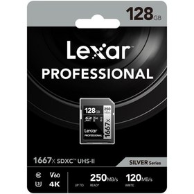 Resim Lexar 128gb Sdxc 250mb/s U3 V60 Uhs-ıı 4k Class10 V60 Hafıza Kartı Lsd128cb1667 