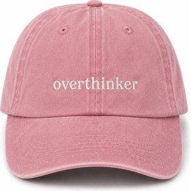 Resim "overthinker" Estetik Söz Nakışlı Vintage Yıkamalı Beyzbol Şapkası 