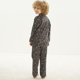 Resim Sevim Erkek Çocuk Uzun Kol Önden Düğmeli Füme Pijama Takım C5t1n7o8 001 