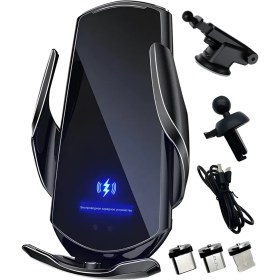 Resim Şarjlı Araba Telefon Tutucu 459118478 Siyah 