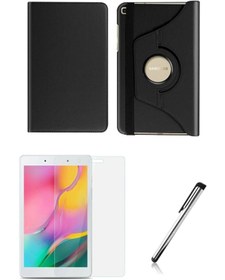 Resim GoGoPlus Tab A 8" 2019 T290 Kılıf + Kırılmaz Cam Kalem Hediyeli 360 Rotating Stand Deri Siyah 