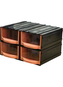 Resim Plastik 4 Şeffaf Çekmeceli Kutu Küçük Organizer Çekmece Avadanlık 