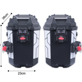 Resim Gp Kompozit Universal 26 Lt x 2 Plastik Motosiklet Yan Çanta Seti Siyah 