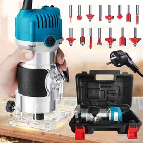 Resim Ahşap Kesici, Elektrikli El Kesici, Ahşap Kesici Yönlendirici Araçları, El Kesici, Kompakt Ahşap Palm Yönlendirici, Kesme Palm Aracı, Ahşap Yönlendiriciler, Ahşap İşleme Birleştirici Ahşap Şeritli veya Ahşap İşleme Delik Kazma için, 220V, 30000 RPM, 800W 