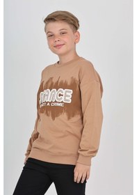 Resim Toontoy Kids Toontoy Erkek Çocuk Stance Baskılı Sweatshirt Kahve 