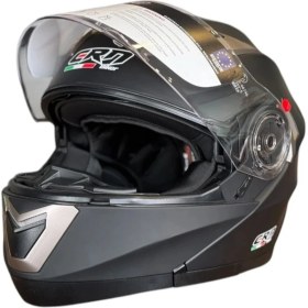 Resim Crn Kask Çene Açılır Modular Motosiklet Kaskı Güneş Vizörlü Ece Belgeli Siyah 