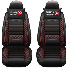 Resim Oto Koltuk Boyun Yastığı Türkişi Aırlınes Baskılı Siyah 