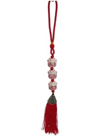 Resim Üçlü Pembe Maneki Neko Şans Kedisi Araba Süsü No.5p 