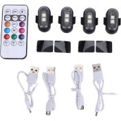 Resim Woodpool Uzaktan Kumandalı 4 Adet Kablosuz LED Strobe Işık, 8 Renk USB Şarj Su Geçirmez Acil Durum Uyarısı (Yurt Dışından) 