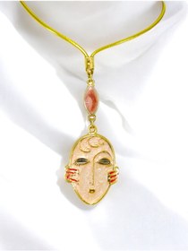 Resim biuti Pembe Elips Boncuk Detaylı Yüz Figürü Dikiz Ayna Süsü, Metal Lineart Tarz Yeni Araba Hediyesi 