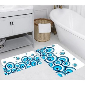 Resim Rovigo Home Dijital Baskılı 2'li Banyo paspas Takımı RVG5271 Çok Renkli 