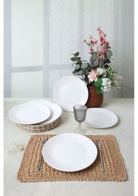 Resim Keramika Beyaz Ege Servis Tabağı 26 Cm 6 Adet 006 Beyaz 