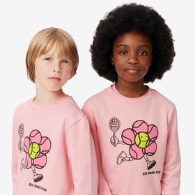 Resim Lacoste Çocuk Baskılı Pembe Sweatshirt 
