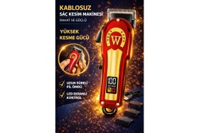 Resim Jasper JPR-4800 Kırmızı Profesyonel Tıraş Makinesi 6 Farklı Kesim Özelliği Saç-Sakal Kesim 
