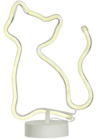 Resim HALL BREATHE Pembe Kedi Neon LED Masa ve Gece Lambası, USB ve pil ile kullanılır. 