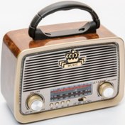 Resim Genel Markalar Şarjlı Ledli Retro Ahşap Radyo Mp3 Çalar Kn-1183bt 