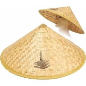 Resim Naturel Renk Cambodia Kamboçyalı Vietnam Şapkası Pvc Hasır 