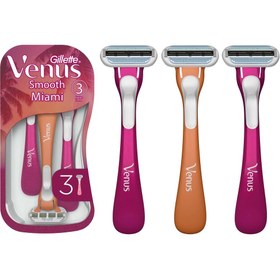 Resim Gillette Venus Smooth Miami Kadın Tıraş Bıçakları 3'lü Kadın Kullan At Tıraş Bıçakları - Gratis 