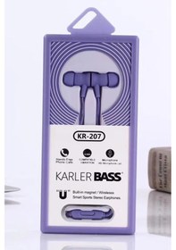 Resim Karler Bass Kr-207 Mıknatıslı Kablolu Kulaklık - Mor 