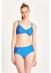 Resim Too Salty Swimwear Kadın Büzgülü Balenli Toparlayıcı Yüksek Bel Bikini Takımı 24s101st Mavi 