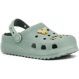 Resim Kelebek Taşlı Terlik Yeşil 