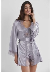 Resim Pierre Cardin Saten Royal 3lü Kimono Şort Takımı 2490 001 