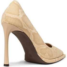 Resim Deery Kadın Bej Piton Desenli Stiletto Topuklu Ayakkabı - K1251zbejc01 Bej 