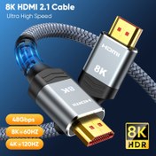 Resim HIGHWINGS 8K HDTV 2.1 Kablosu, 100.58cm/201.17cm/3.05metre/30.48cm, 48Gbps Yüksek Hız, 3D 8K@60Hz 4K@120Hz 144Hz, eARC, HDR10, HDCP 2.2&2.3, DTS:X, Dinamik HDR, Roku TV/HDTV/PS5/Blu-ray ile Uyumlu, Yuvarlak Erkek-Erkek, Kategori 8 Ethernet Kablosu, Şarj Edilmemiş, 2023 Model Yılı 