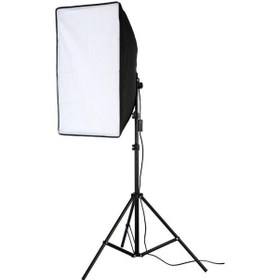 Resim 50 x 70 CM 2'li Sürekli Işık Seti Softbox + 2 x 2 M Işık Ayağı + 2 x 85 W Bluetooth Kumandalı 