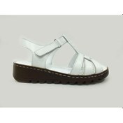 Resim Marine Shoes Hakiki Deri Kadın Sandalet Beyaz 86 017 
