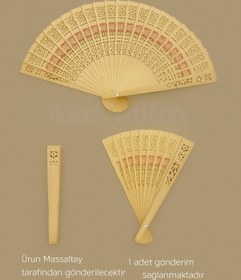 Resim Massaltay Ahşap Yelpaze Bambu Oymalı – Nedime, Kına, Gelin ve Dağıtmalık Aksesuar 