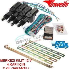 Resim Oto Merkezi Kilit Seti 12 Volt 4 Kapı Için Inwells 