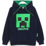 Resim Creeper Renk Değiştiren Pul Payetli Çocuk Kapüşonlu Sweatshirt Lacivert 