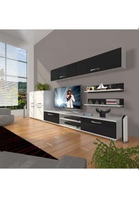 Resim Decoraktiv Eko 6y Mdf Dvd Tv Ünitesi Tv Sehpası Ceviz - Beyaz 