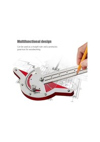 Resim Pazly Çok Amaçlı Metal Cetvel - 10/15/20 İnç Açı Ölçer, Marangoz Ve Mobilya İçin, Gümüş Renkli 