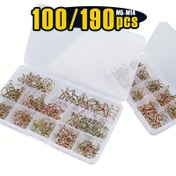 Resim 10-190 adet Yakıt Hattı Hortumu Su Borusu Hava Hortumu Yaylı Klipsler Kelepçeler Assorti Kiti - Boyut 5-14MM(0.2-0.55 inç) 