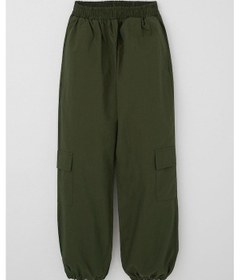 Resim Breeze Kız Çocuk Paraşüt Jogger Paça Pantolon Kargo Cep 7-12 Yaş, Haki Yeşil Haki Yeşil 