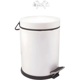 Resim Şık Beyaz Paslanmaz Çöp Kovası 5 Litre, Ev, Ofis, Mutfak, Banyo ve Balkon Için Uygun 