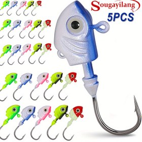 Resim Sougayilang 5 Paket Kurşun Başlıklı saç tokası Balıkçılık Jig Bait Kurşun Başlıklı saç tokası Yüzmek için 3.5G/7G/15G/20G/30G 5 Boyut Mevcut 