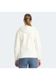 Resim Slazenger KINET Kadın Fermuarlı Kapüşonlu Cepli Ekru Sweatshirt 