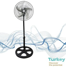 Resim Metropol MP-355 75W Güçlü Ayaklı Vantilatör 18" Sanayi Tipi Siyah Renk ile Yüksek Performans 