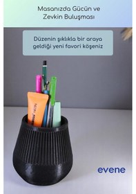 Resim Kalemlik Masa Kalemliği Organizer Kalemlik Siyah Renk Model 88 Çok Renkli 