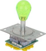 Resim Joystick Denetleyicisi Renkli LED Aydınlatmalı Joystick Kiti Oyun Konsolları Için 5 Pinli Oval Kristal Tam Otomatik Arcade Joystick 