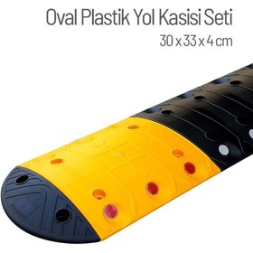 Resim İleri Trafik Oval Plastik Hız Kesici Set, Yol Kasisi 30 x 33 x 4 cm - 9,5 metre 