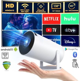 Resim Ventus Taşınabilir Sinema Projektörü Hy300 Telefon Destekli Android 11 Akıllı Projeksiyon Cihazı 