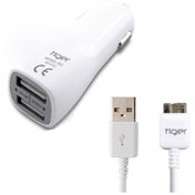 Resim Tiger Araç Şarj Aleti ve Note 3 / S5 Usb 3.0 Kablo Set Beyaz N 