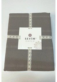 Resim Tek Kişilik Waffle Pike 160x230cm, %100 Pamuk, Petek Tasarım, Gri Renk Gri 